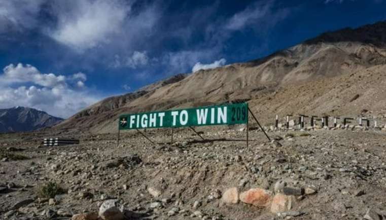 An Indian army post near Leh in Ladakh